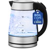 Elite Gourmet EKT-602 Electric BPA-Free Glass Kettle, Cordless 360° Base,