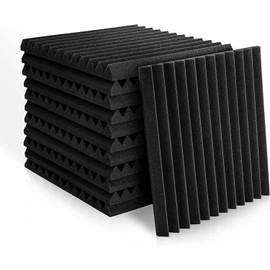 12 Pack Set Acoustic Panels, 1" X 12" X 12" Acoustic Foam Panels, Studio Wedge Tiles, Sound Panels wedges Soundproof Sound Insulation Absorbing