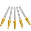 SL-3 5pcs Tungsten Carbide Burr TiN Rotary File Taper Shape