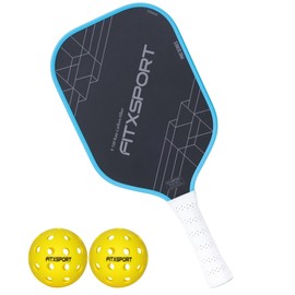T700 Raw Carbon Fiber Pickleball Paddle with 2 Pickle Balls | 16mm Pickleball Paddle for Adults, Kids & Juniors, Perfect Pickleball Racket for Top Spin, Pickleball Gifts for Men, Women & Youth (Blue)