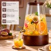 Glass Drink Dispenser with Spigot, 1.72 Gallon, Acacia Wood Stand