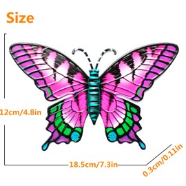 IFASHIHOME 4 PCS Metal Butterfly Wall Art Decor,Metal Colorful Birds Wall Sculpture,3D Birds Outdoor Statues Indoor Sculptures Decorations for Patio Balcony Fence Home Decor