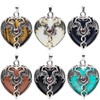Flemtai 6 Pieces Crystal Dragon Pendants for Men Women Heart