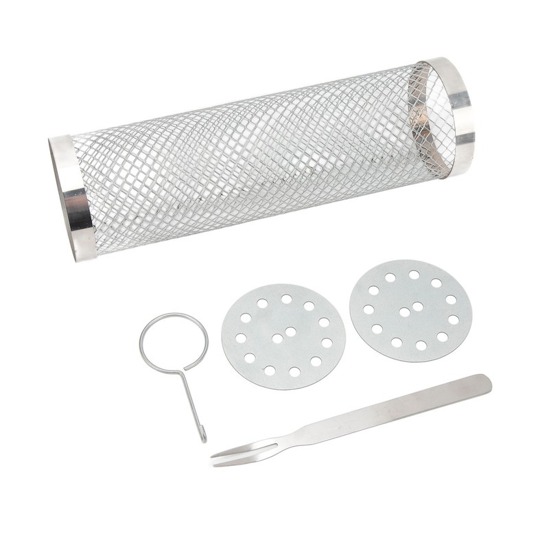 Stainless Steel Rolling Grilling Basket Wire Mesh Cylinder Grill Basket