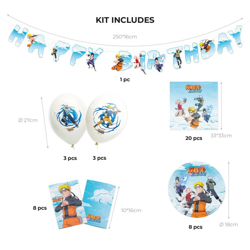Chaks - Set per feste Naruto per bambini, accessori per