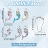 FREEBLOSS 12Pcs Shower Curtain Hooks Rings with Mermaids Pendant Rust