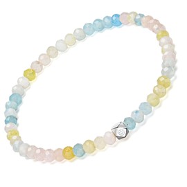 EUMENIDES Natural Crystal Stone Bracelet, 4MM, Elastic Band, Natural Gemstones, (Morgan's Rock,4MM)