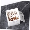 Zerodeko Cotton Swabs Storage Box with Lid Marble Design Compartment