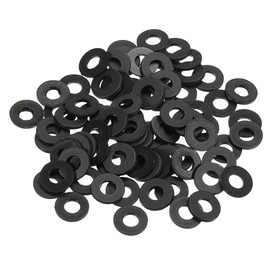 TA-VIGOR 150Pcs Black Nylon Flat Washers, M4 x 9mm x 1mm, Insulating O-Ring Gaskets, Tap Sealing Spacer for Faucet, Pipe, Water Hose - Durable Round Seal Washers