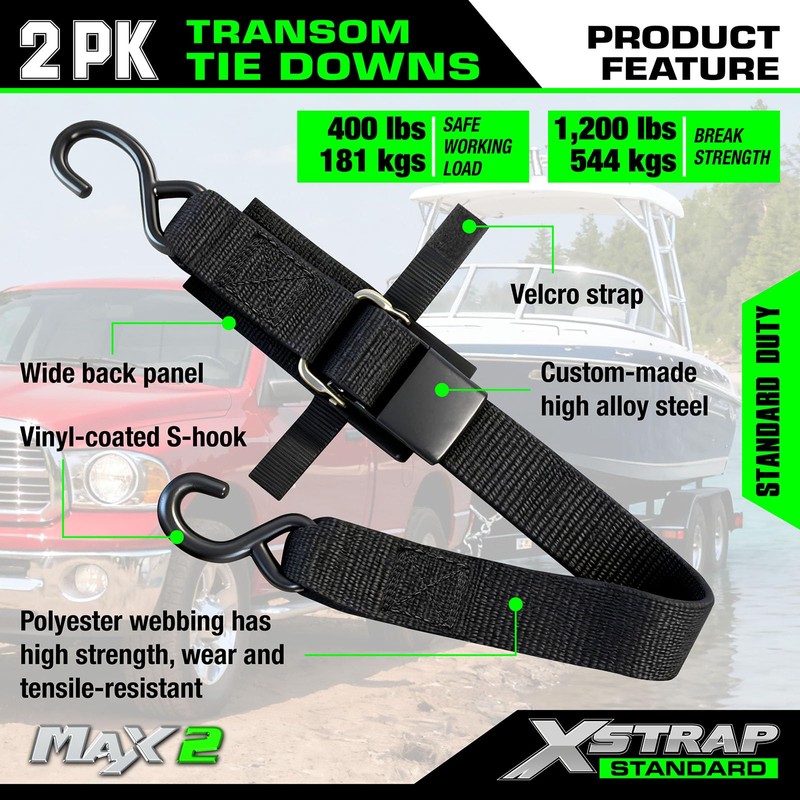 XSTRAP STANDARD Marine Boat Trailer 2" x 4' Trailer Transom