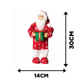 Marco Paul Christmas Decorations 30cm Red Pyjamas Santa Claus Christmas Ornament Indoor Home Standing Festive Father Christmas Figure Christmas Decorations for home Santa Figurine