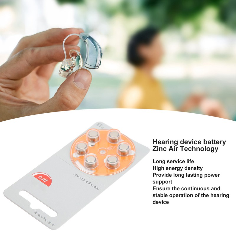 60pcs Long Lasting Power Hearing Device Battery Zinc Air Sound
