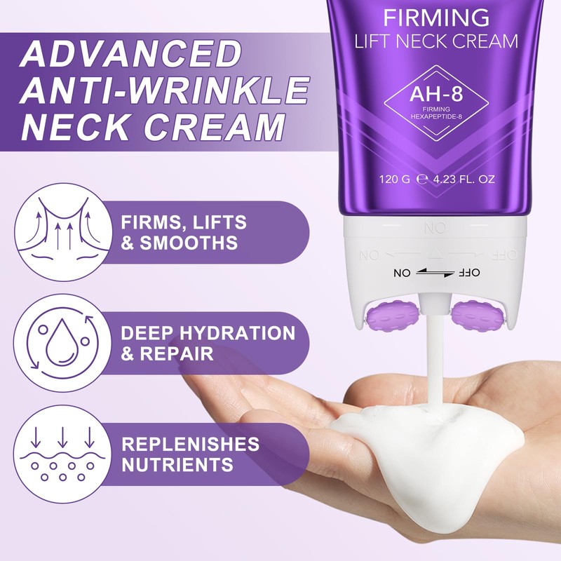 AH8 Firming Neck Cream Tightener Built-in 360 Degree Massage Roller