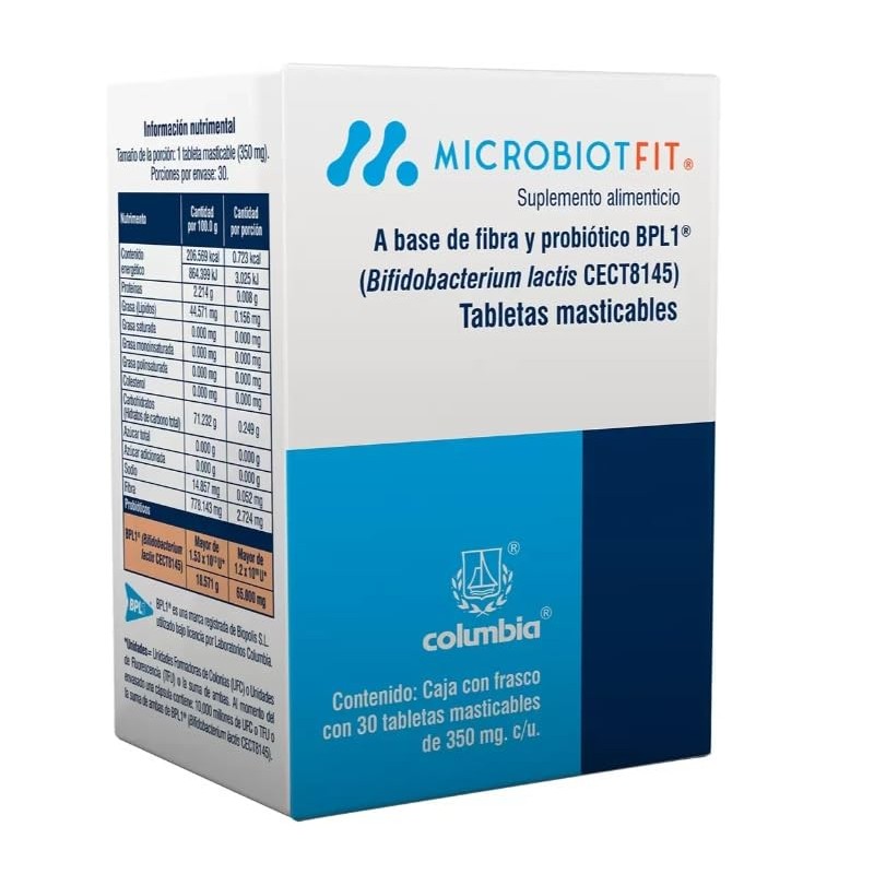 Microbiotfit, Suplemento alimenticio, 30 Tabletas masticables de 350mg