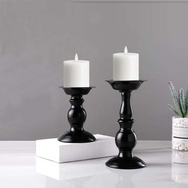 Only-us White Flameless Candles Set of 2 (3x3 inch) Flickering  LED Candles Battery Operated With Remote Control Timers For Table/Fireplace/Party/Wedding/Christmas Decoration Dimmable Pillars flat top