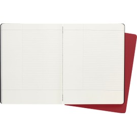 Moleskine Size XXL 21.6 x 27.9 cm Subject Cahier Journal, Notebooks for Taking Notes, Cardboard Cover, Academic Page Layout, Colour Black and Cranberry Red, 160 Pages Set of 2