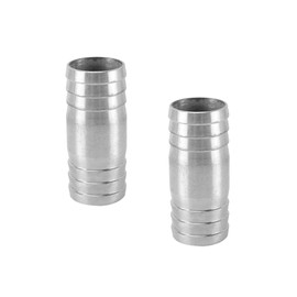 28 mm Straight Hose Fitting Made of Stainless Steel, 2-Way Hose Nozzle Connector, Drain Hose, Hose Connector (Pack of 2)