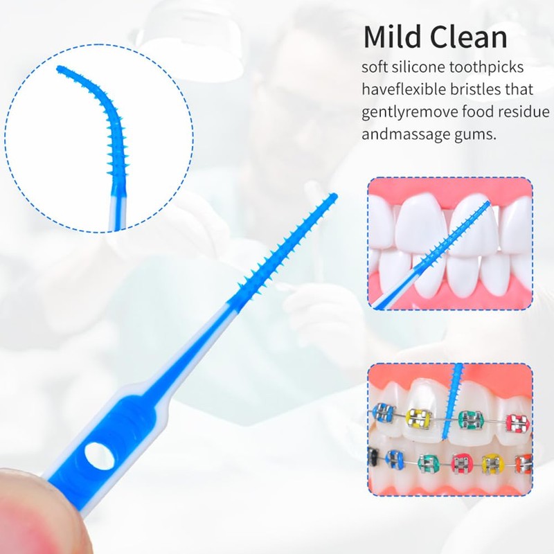 30 Pcs Interdental Brushes Set with Multiple Sizes, Includes 5