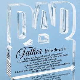 Father's Day Gifts For Dad From Daughter, Son, Birthday Gifts For Dad, Bonus Dad, Funcle, New Dad Gifts For Men, Father's Dad Gifts Heart Acrylic - Style: Dad-Father