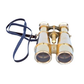 Hampton Nautical Captain's Solid Brass Binoculars, 6", Brass