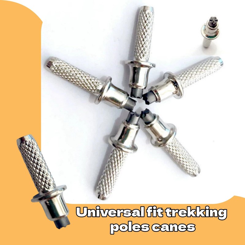 VrotQyn 8pc Trekking Pole Tips, Tungsten Steel Cane Walking Stick