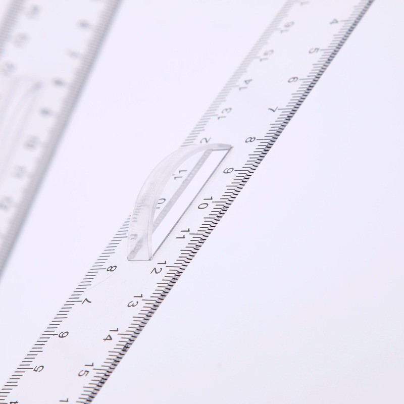Pack of 4 Plastic Rulers with Handle, 20 cm/8 Inch