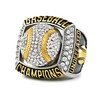 Baseball Championship Ring Luxury Gold Electroplated Trophy Ring with Crystals,