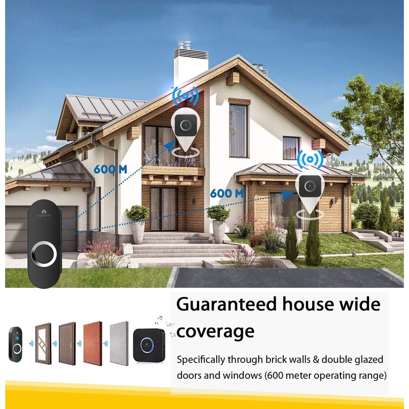 Wireless Doorbell Plug in Chime Kit | Doorbell Designed for
