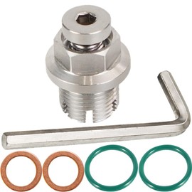 YSIL M12.1-1.75 x 15mm Oversize Piggyback Oil Drain Plug Stainless Steel Self Tapping Oil Pan Thread Repair Kit with O-Ring and Hexagonal Wrench