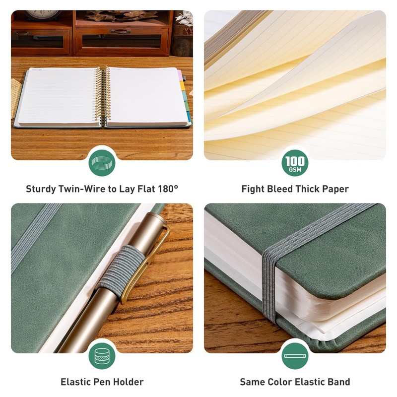 Ovesmusl Hardcover Spiral Notebook 8.5" x 11" with 5 Removable