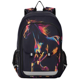 ALAZA Colorful Running Horse Travel Laptop Backpack, 17 inch Large Laptops Backpack Business Computer Bag Casual Daypack for Women Men
