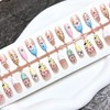 30Pcs Flower Press on Nails Summer Fake Nails Long Almond