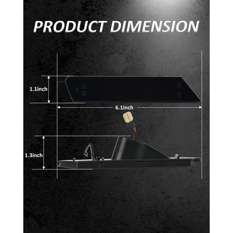 Bestview Side Marker Light Assembly, Front Bumper Side Marker Lamps