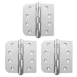 304 Stainless Steel Hinges Exterior Door Hinges Ball Bearing Door Hinge for Door 4 inch with 5/8 Radius Corners Commercial Interior Outdoor Heavy Duty Hinges (SUS304 Silver 4 inch)