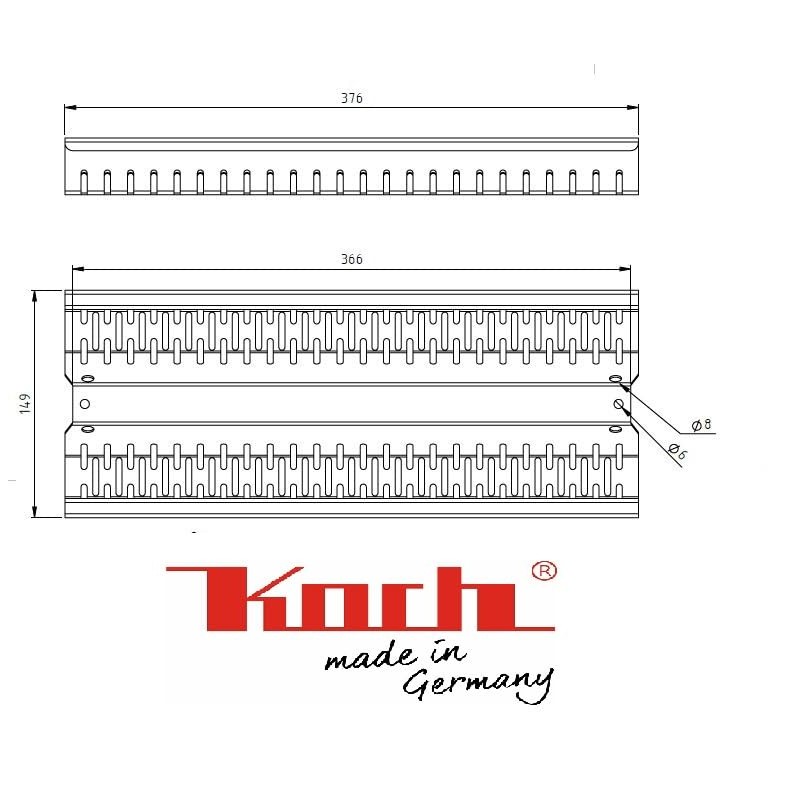 KOCH #113 Rustproof Flavour Bar W-Shape for Burnhard FAT FRED