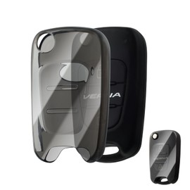 OFFCURVE Transparent Car Key Case, Key Cover for Hyundai Elantra i10-i40 ix20-ix55 Santa Fe Verna Sportage Carens Forte Avante