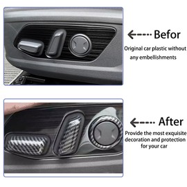 ANUNFRRE Car Accessories Fit for Hyundai Tucson 2022 2023 2024 ABS Carbon Fiber Interior Seat Adjustment Switch Cover Trim 5PCS Set