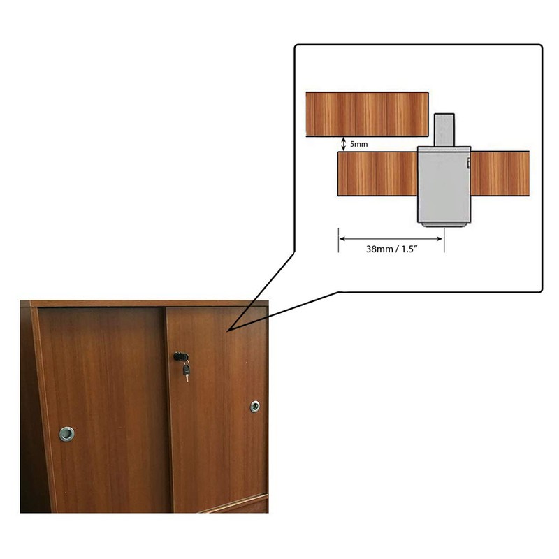 VictorsHome Push Plunger Lock 19mm x 32mm Cylinder Head Chrome