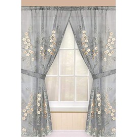 Popular Bath 950373 Bloomfield, Window Curtain, Grey
