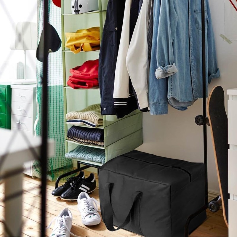 High Capacity Foldable Storage Bag, Waterproof Oxford Fabric, Double Zippers,