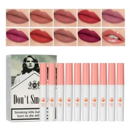 10pcs Labiales Lana Del Rey Juego De Lápiz Labial Mate X                                                                                              