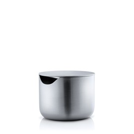 blomus -BASIC- sugar bowl made of matt stainless steel, sugar container ideal for white/brown sugar, timeless design, container dishwasher-safe (H/ W/ D 5 x 6.6 stainless steel, 63621)