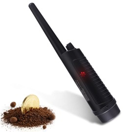 Pyle Handheld Pinpointer Probe Metal Detector -Audible Sound Alert, Save Battery Automatic Power Off & Low Battery Indicator, Waterproof LED/Vibration Indication and Submersible Tip, Black