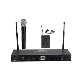 Audio2000'S AWM6002UL UHF 2-Channel System with One Handheld & One Lavaliere Wireless Microphone