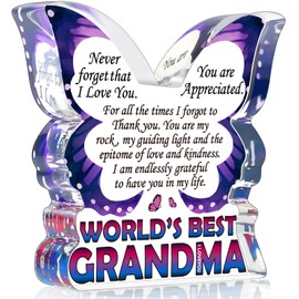 Grandma Gifts from Granddaughter Grandson, Mothers Day Gifts for Grandmother Nana, Unique Birthday Gifts for Grandma, Thank You Gifts Christmas Gifts for Grandma, Best Grandma Decorative Signs Plaques