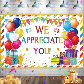 We Appreciate You Banner with LED String Light Thank You for All You Do Backdrop for Pastor Employee Staff Teacher Doctor Nurse Appreciation Day Decorations Gifts Party Supplies Decor