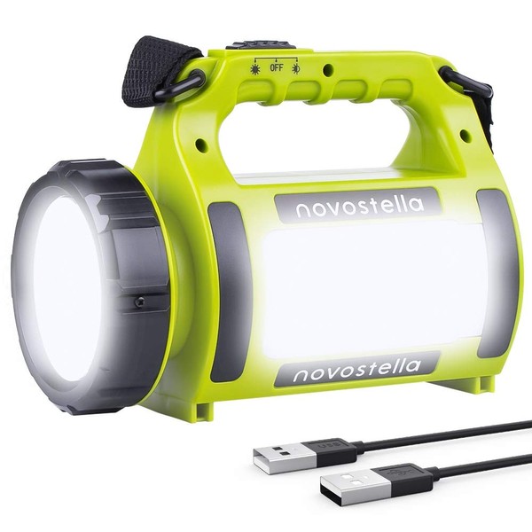 NOVOSTELLA Rechargeable LED Torch, Multi-Functional Camping Light, Waterproof Outdoor Spotlight Searchlight, High Power Beam Flashlight, 650lm Lightweight Lantern