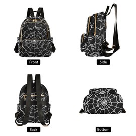 NCRJCZQL Spider Web Quilted Backpack Purse for Women Fashion Small Backpack Shoulder Bag Travel Casual Daypack M
