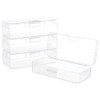 BENECREAT 4 Packs Rectangle Plastic Container Box, 18x7.5x4.7cm Clear Storage