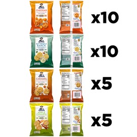 Quaker Rice Crisps, Gluten Free, 4 Flavor Sweet and Savory Variety Mix, Single Serve, 30 count